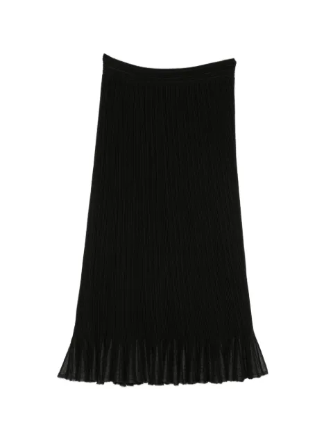 Maje pleated ruffled mid skirt Black MFPJU01709