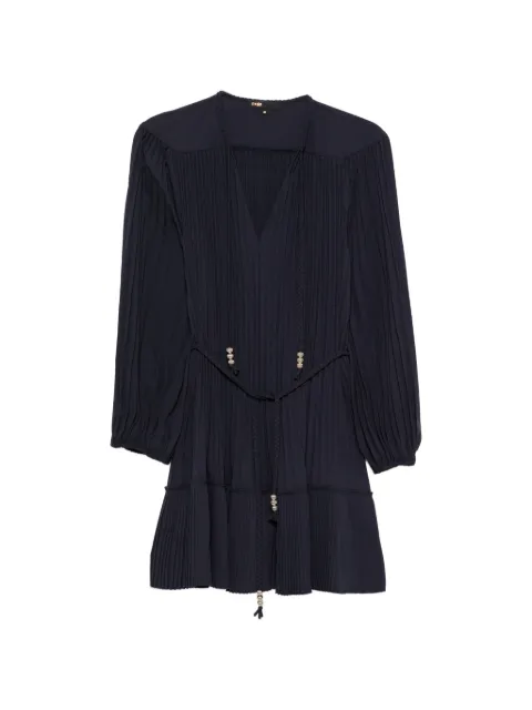 Maje pleated tie-fastening mini dress Blue MFPRO05094