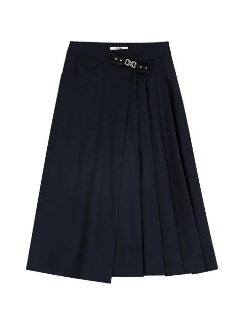Maje long pleated skirt with buckle Blue MFPJU01730