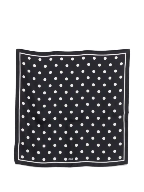 Maje polka-dot silk scarf Blue MFABO00591