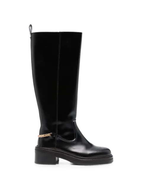 Maje Heitor round-toe chain-detail boots Black MFACH00945