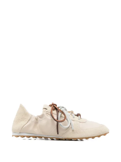 Maje bead-embellished lace-up sneakers Neutrals MFACH00915