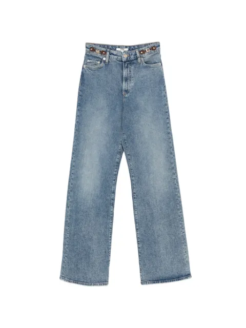 Maje buckle-detail straight-leg jeans Blue MFPJE00829
