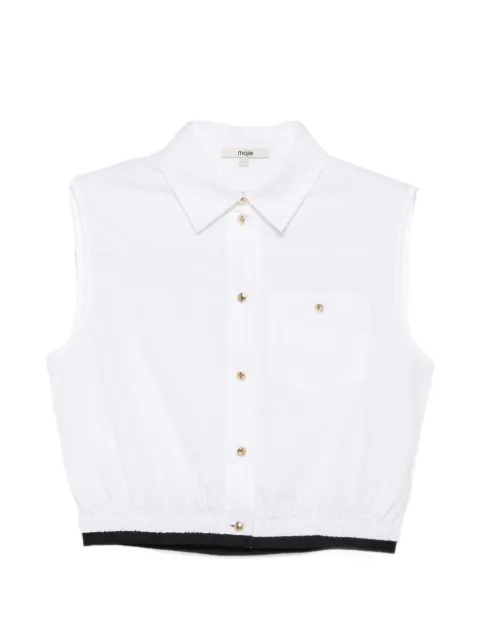 Maje cropped sleeveless shirt White MFPCM00776