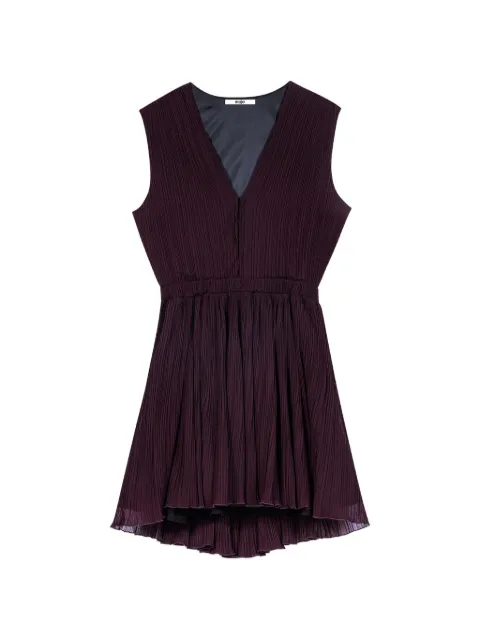 Maje plissé cut-out mini dress Purple MFPRO04911