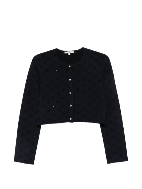 Maje sequin-embellished pointelle-knit cardigan Blue MFPCA00779