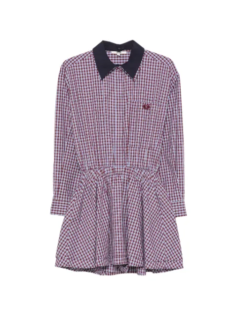 Maje checked cotton mini dress Red MFPRO04944