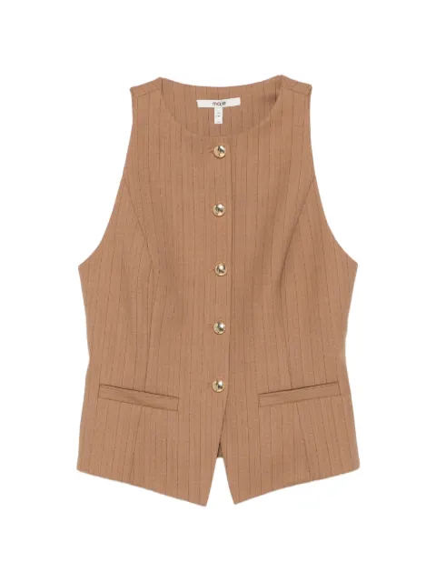 Maje striped button-fastening waistcoat Neutrals MFPTO01377