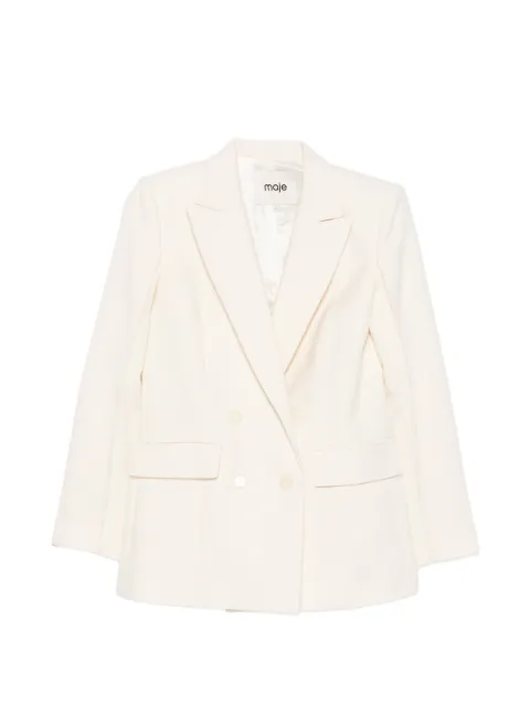 Maje double-breasted peak-lapel blazer Neutrals MFPVE00852