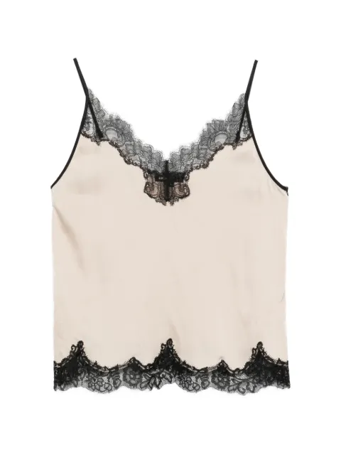 Maje lace-trim top Neutrals MFPTO01386