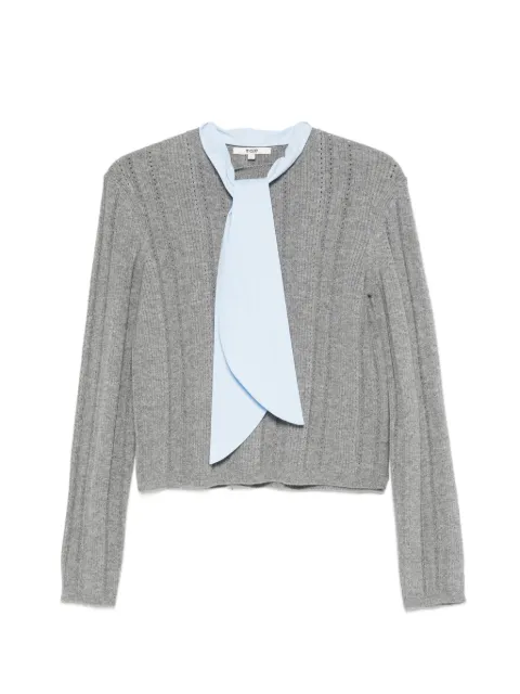 Maje ribbed-knit bow-detail jumper Grey MFPPU01057