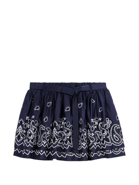 Maje short embroidered ruffled skirt Blue MFPJU01760
