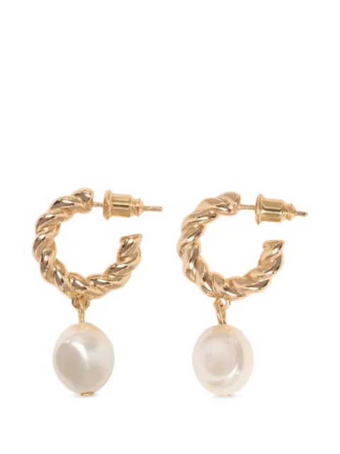 Maje faux-pearl twisted-detail earring Gold MFABI01137