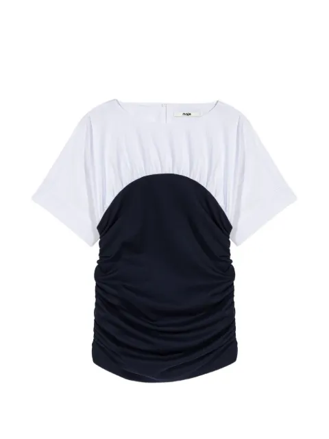 Maje ruched short-sleeve T-shirt White MFPTS01047