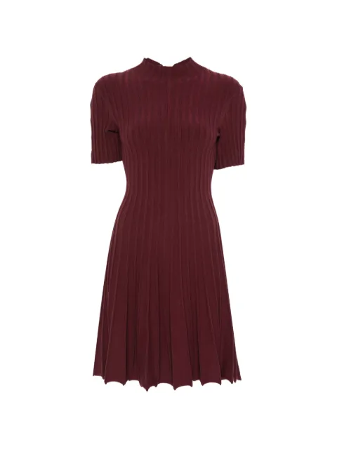 Maje ribbed-knit funnel-neck midi dress Red MFPRO05000