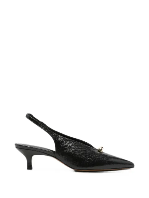 Maje lizard-effect pointed-toe pumps Black MFACH00938