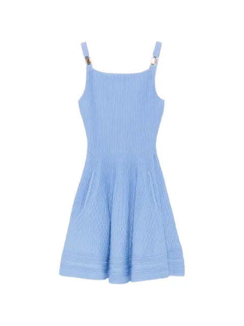 Maje ribbed-knit buckled-strap mini dress Blue MFPRO04889
