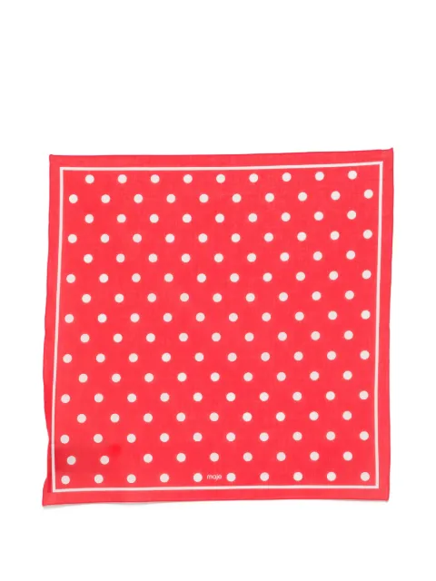 Maje polka-dot cotton scarf Red MFABO00590