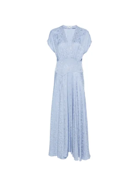 Maje floral-jacquard V-neck maxi dress Blue MFPRO04997