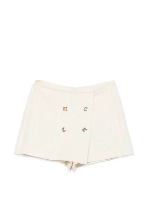 Maje button-embellished tweed skort Neutrals MFPSH00805