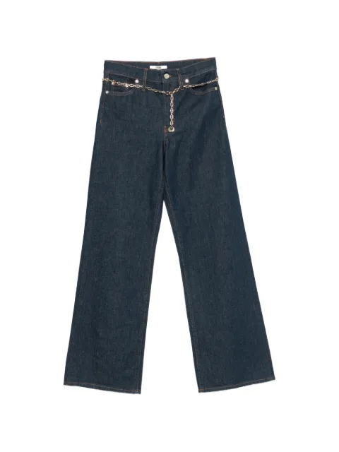 Maje chain-belt straight-leg jeans Blue MFPJE00861