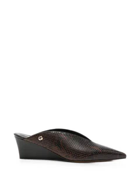 Maje snake-print wedge mules Brown MFACH00947