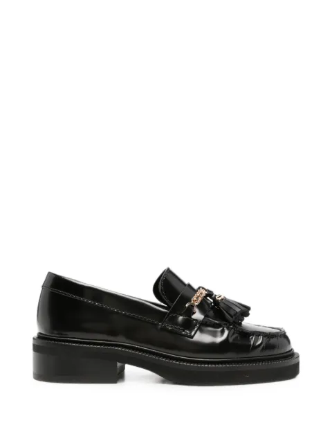 Maje tassel-detail chain-link loafers Black MFACH00926