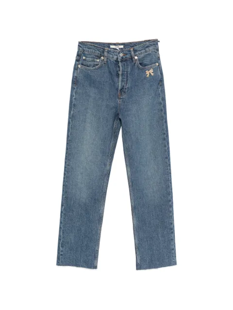 Maje bow-embellished straight-leg jeans Blue MFPJE00832