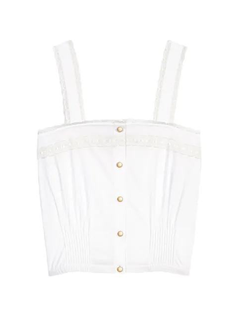 Maje lace-trim pleated top White MFPTO01366