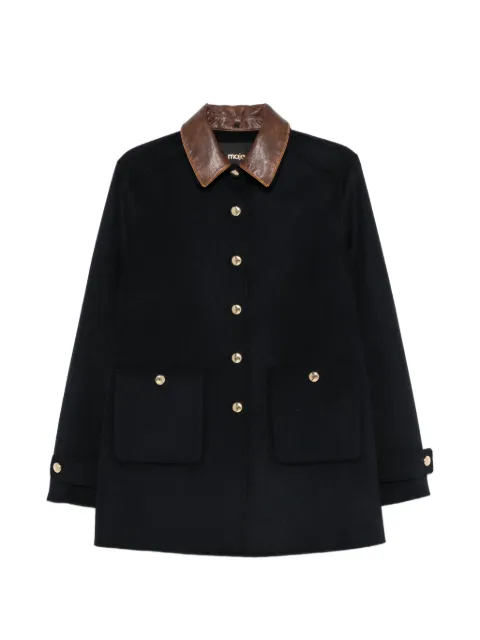 Maje removable-collar button-front coat Black MFPOU01506