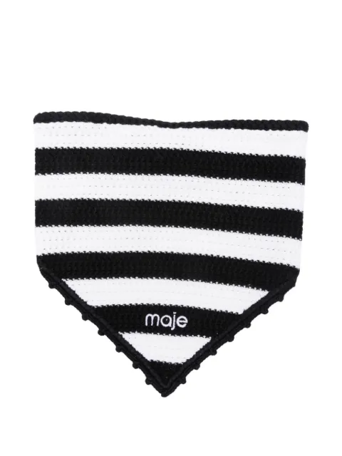 Maje crochet-knit striped bandana Black MFABO00588