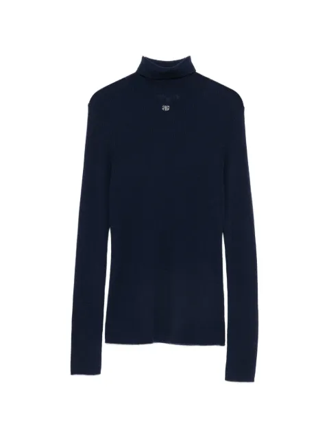 Maje ribbed-knit roll-neck sweater Blue MFPPU01090