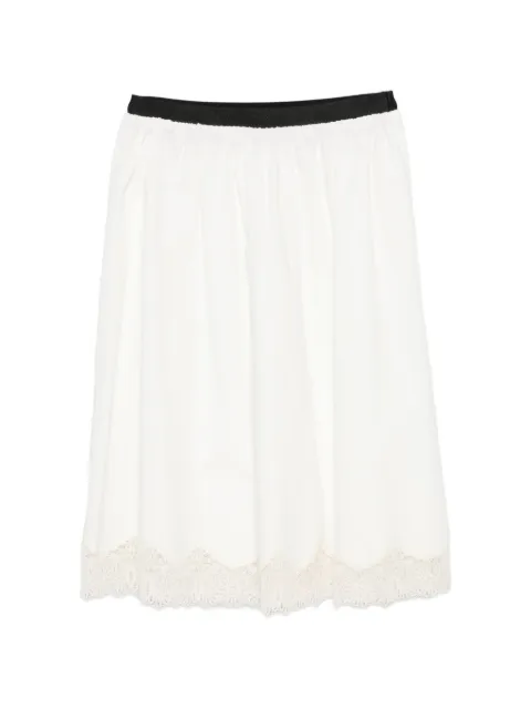 Maje lace-trim midi skirt White MFPJU01661