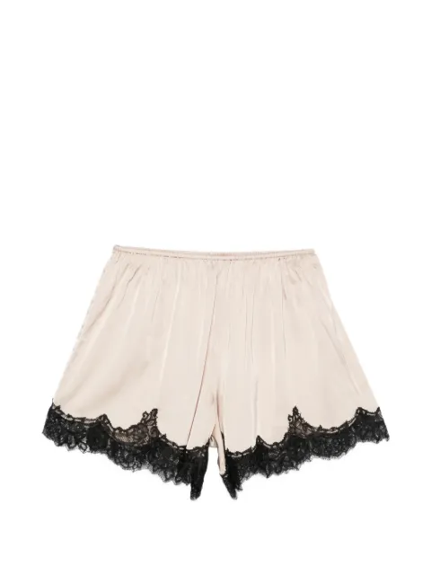 Maje lace-trim satin-finish shorts Neutrals MFPSH00786
