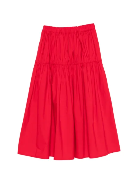 Maje elasticated-waist midi skirt Red MFPJU01667