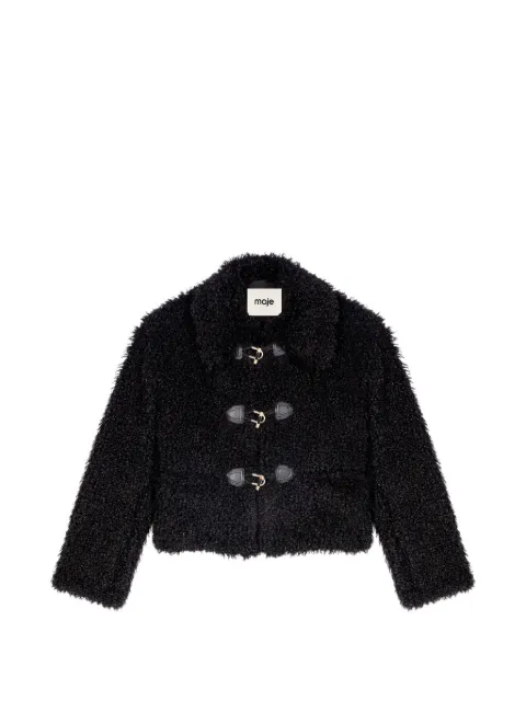 Maje curly faux fur jacket Black MFPOU01559