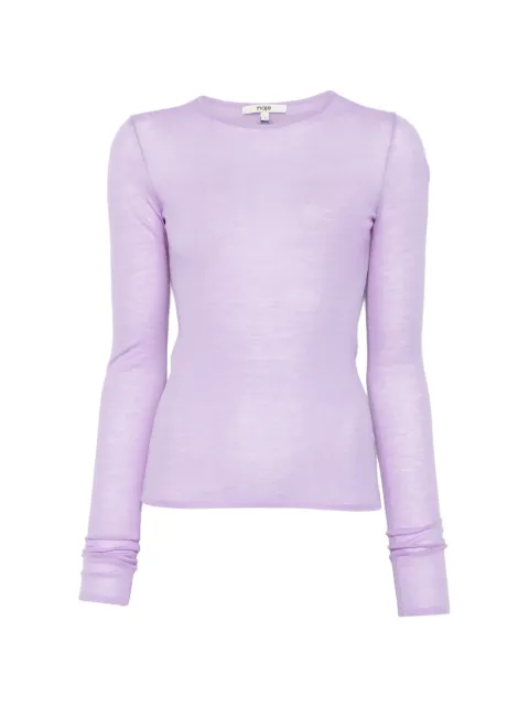 Maje embroidered long-sleeve top Purple MFPPU01069