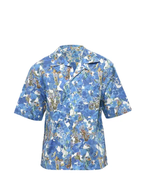 Marni floral-print bowling shirt Blue CUMU0213OUUTC154