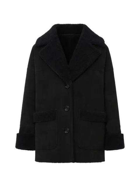 DSQUARED2 shearling-trim patch-pocket coat Black S72AA0506SY1514