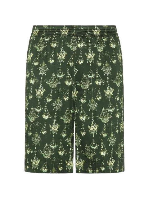 Givenchy chandelier-print silk shorts Green BM51FU15S4