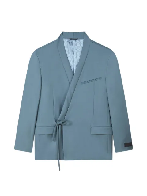 Kenzo tie-fastening shawl-lapel jacket Blue FG55VE1609TV