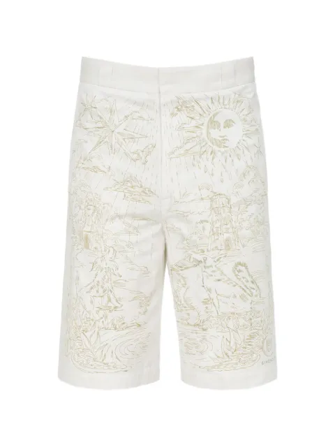 Givenchy embroidered cotton shorts White BM51H01YGW105