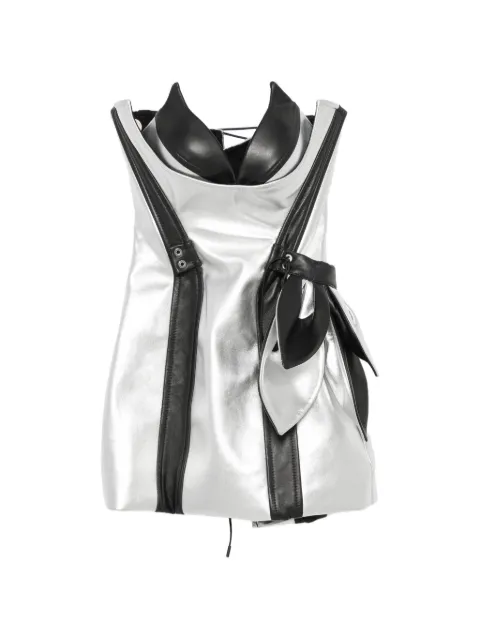 MITILIANE COUTURE lace-up-fastening mini dress Silver 5226