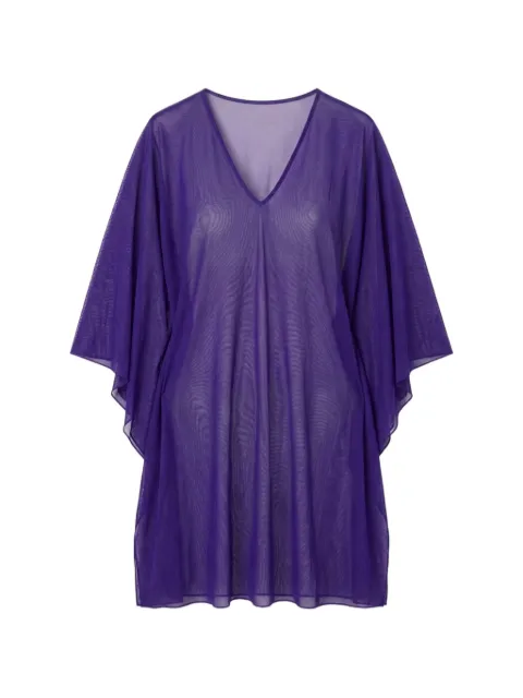 Fisico sheer v-neck beach dress Purple S6FCM11L0F0703
