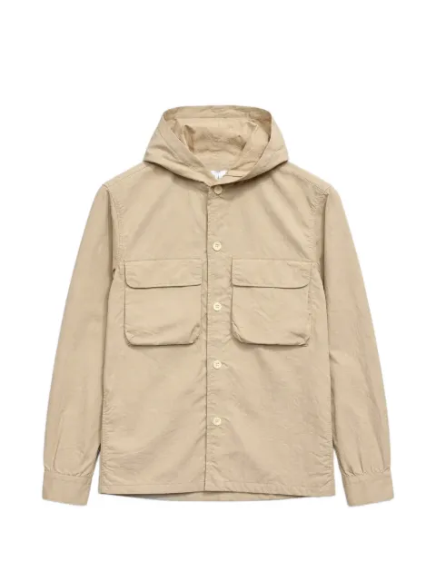 LES HÉRITIERS button-up hooded jacket Neutrals TECHHOODIE