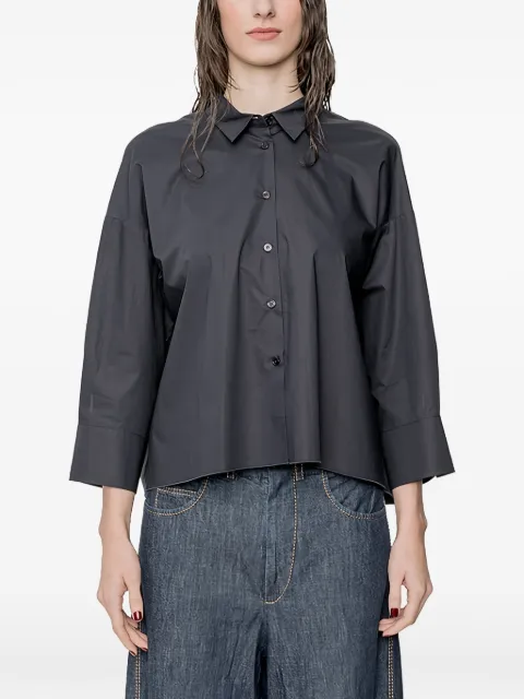 SUSANNE BOMMER relaxed fit gathered blouse Grey 23590964