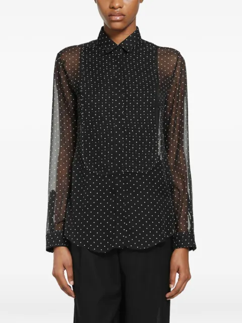 TOM FORD polka-dot silk-chiffon shirt Black CA3357FAP254