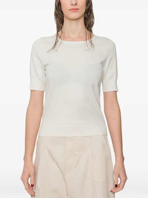 SUSANNE BOMMER fine-knit short-sleeve sweater White 2386091012