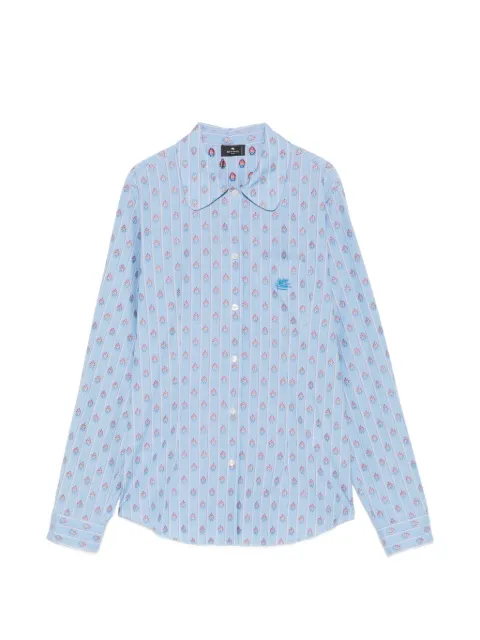 ETRO floral-print striped shirt Blue WRIA008799TJ5F1