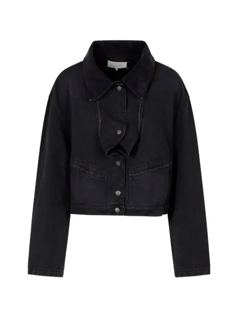 Maison Margiela corduroy-collar Four-Stitch denim jacket Black S29AM0411M35907